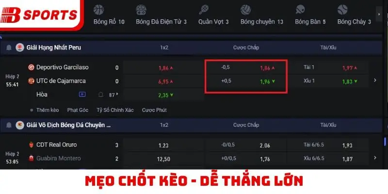 Mẹo chốt kèo - dễ thắng lớn