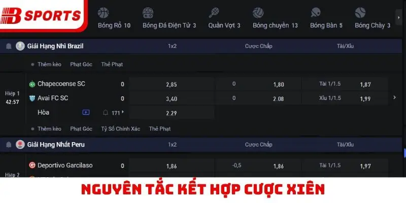Nguyên tắc kết hợp cược xiên