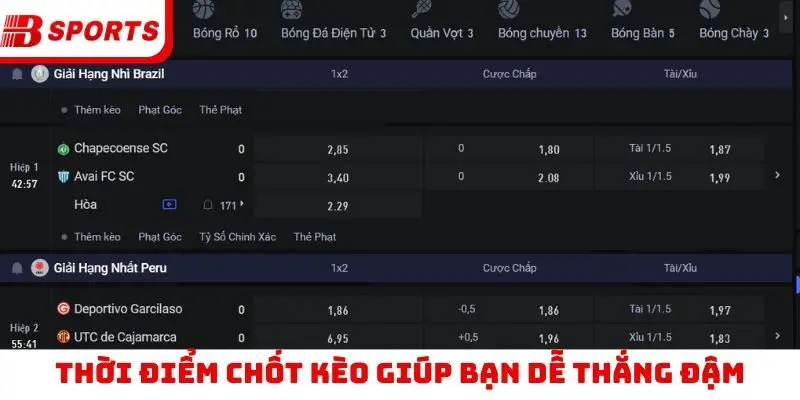 Thời điểm chốt kèo giúp bạn dễ thắng đậm